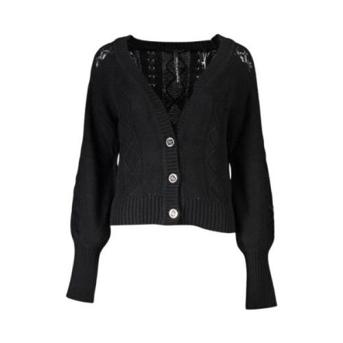 Guess Elegant svart kofta med kontrastdetaljer Black, Dam