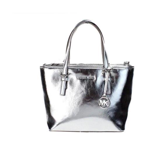 Michael Kors Jet Set Metallic Carryall Toteväska Gray, Dam