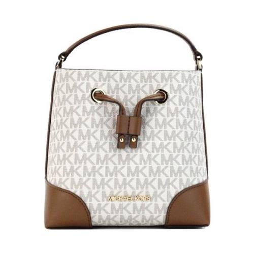 Michael Kors Signature Bucket Crossbody Väska White, Dam