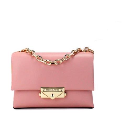 Michael Kors Cece Small Primrose Vegan Leather Crossbody Vsk Pink, Dam