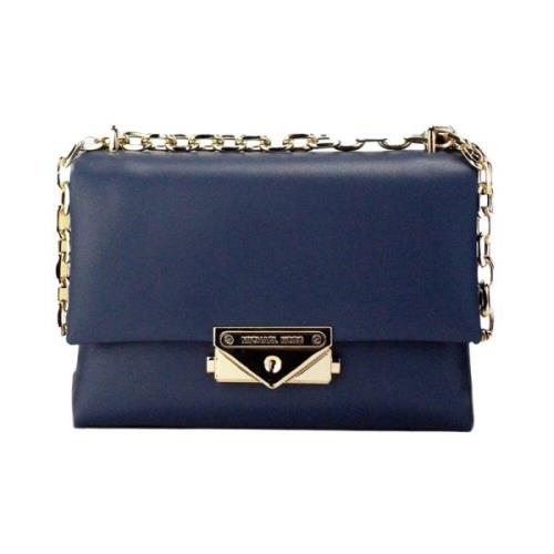 Michael Kors Cece Small Navy Vegan Konvertibel Crossbody Vsk Blue, Dam