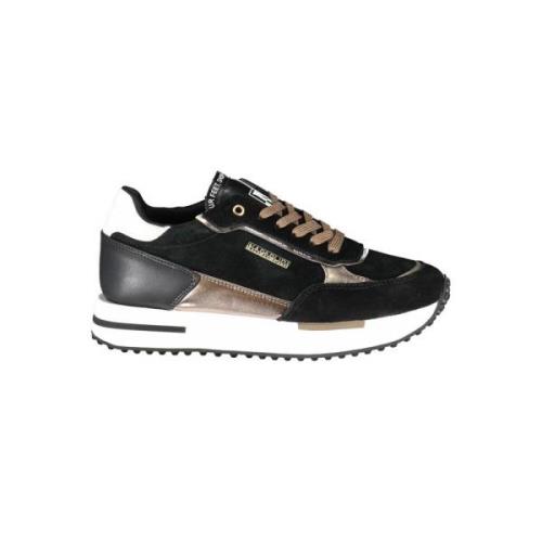 Napapijri Monokroma Sneakers med Kontrasterande Accenter Black, Dam