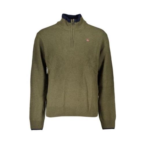 Napapijri Grön Pullover med Halv Dragkedja och Broderidetaljer Green, ...