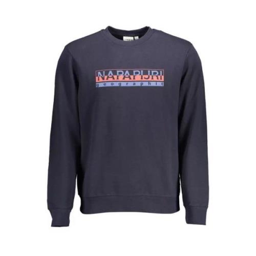 Napapijri Bl Cotton Logosweatshirt Blue, Herr