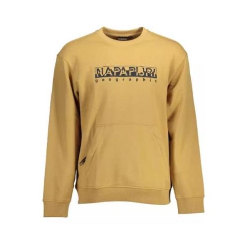 Napapijri Beige Bomullsweatshirt med Dragkedjeficka Beige, Herr