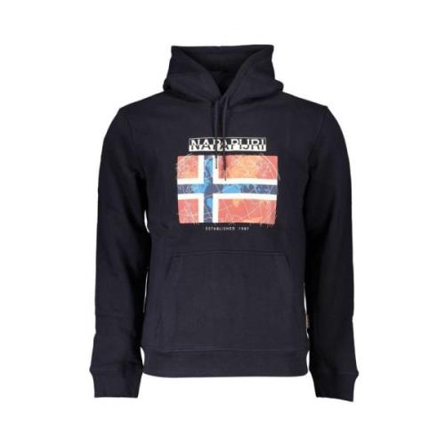 Napapijri Blå Fleece-Hoodie Blue, Herr