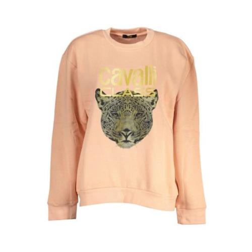 Cavalli Class Snygg Rosa Fleece Sweatshirt Pink, Dam