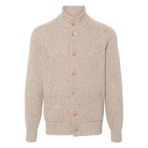 Brunello Cucinelli Lyxig Ull Cashmere Kofta Beige, Herr