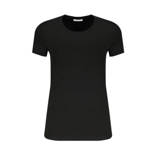 Patrizia Pepe Svart T-shirt med korta ärmar och strass Black, Dam