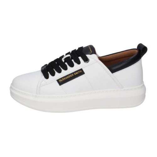 Alexander Smith Mäns Syntetiska Läder Sneakers White, Herr