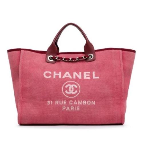 Chanel Vintage Pre-owned Canvas chanel-vskor Red, Dam