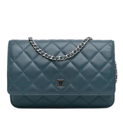 Chanel Vintage Pre-owned Laeder crossbodyvskor Blue, Dam