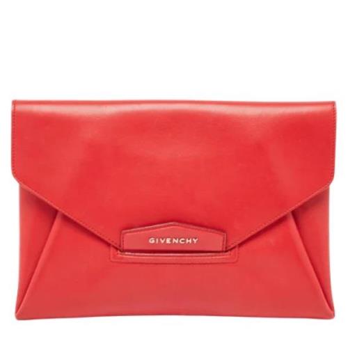 Givenchy Pre-owned Pre-owned Laeder kuvertvskor Red, Dam