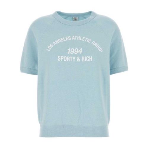 Sporty & Rich Ljusblå Bomullsblandad Sweatshirt Blue, Dam