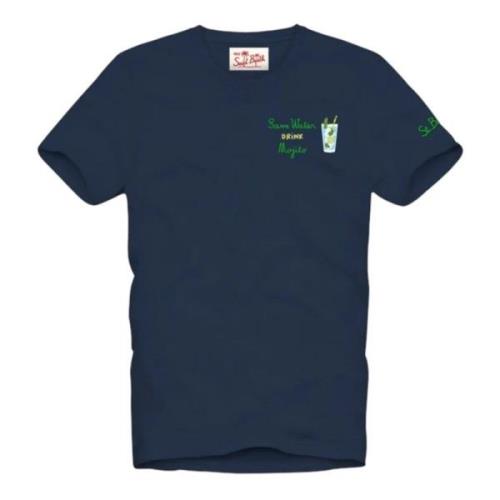 MC2 Saint Barth Broderad T-shirt med Mojito-design Blue, Herr