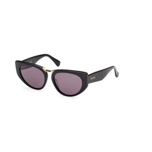 Max Mara Shiny Black Smoke Solglasögon Black, Dam