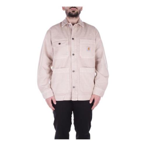 Carhartt Wip Beige Logo Jacka Fyra Framfickor Beige, Herr