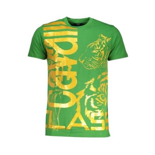 Cavalli Class Grön Bomull Logo Print T-shirt Green, Herr