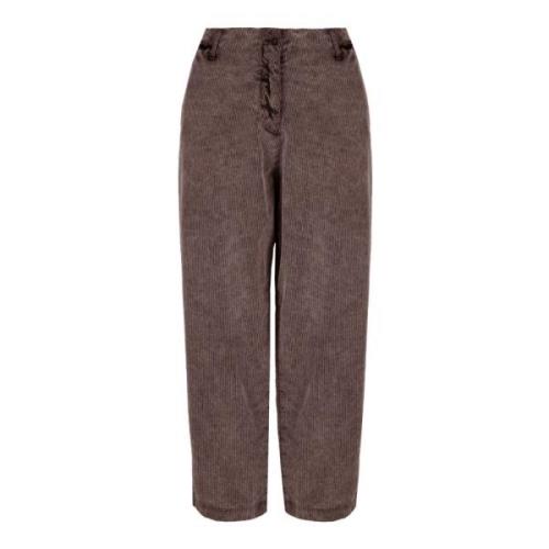 BomBoogie Mjuka Corduroy Boyfriend Fit Byxor Brown, Dam