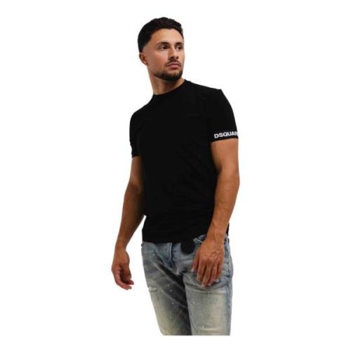 Dsquared2 Svart Rund Hals T-Shirt Herr Black, Herr