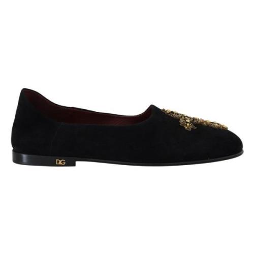 Dolce & Gabbana Lyx Kristall-Infattade Loafers Black, Herr