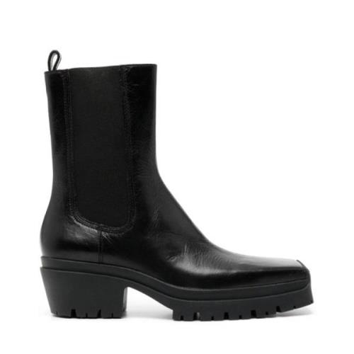 Alexander Wang Svarta Moto Boots med Gummisula Black, Dam