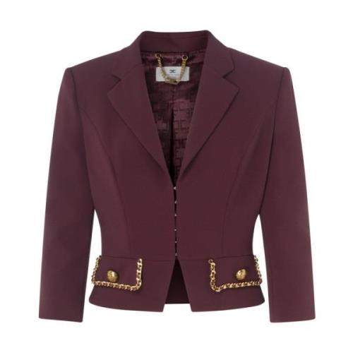 Elisabetta Franchi Röd Jacka med Stil Git8546E2-Cg3 Red, Dam