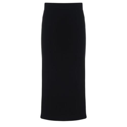 Max Mara Svart Viskoskjol Black, Dam