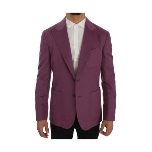 Dolce & Gabbana Lila Cashmere Slim Fit Blazer Jacka Purple, Herr