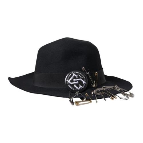 Dolce & Gabbana Svart utsmyckad Fedora bred brätte hatt män Black, Her...