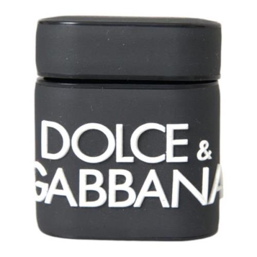 Dolce & Gabbana Präglad Logotyp Silikon Airpods Fodral Black, Dam