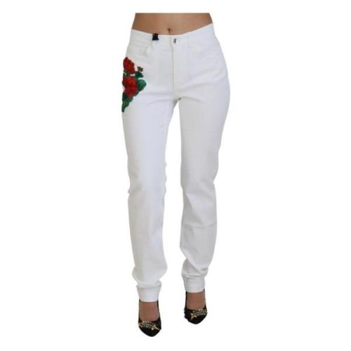 Dolce & Gabbana Vit Midjehöjd Skinny Jeans White, Dam