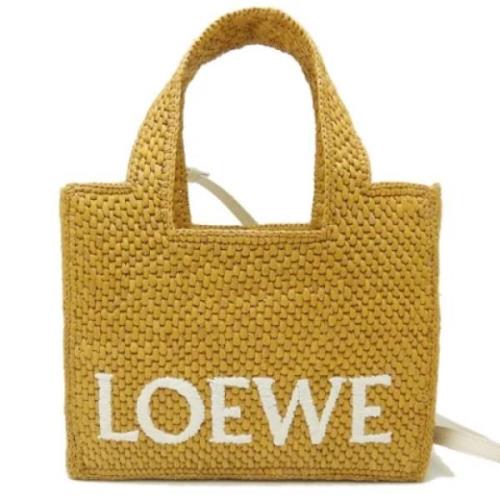 Loewe Pre-owned Pre-owned Raffia totevskor Beige, Dam