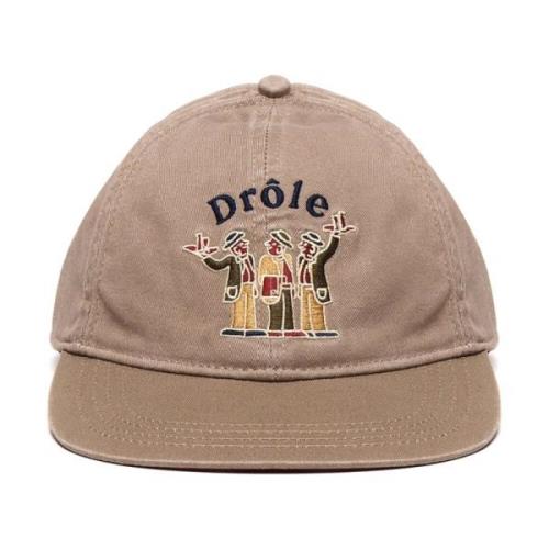 Drole de Monsieur Mörk Beige Bomullskeps med Rund Skärm Beige, Herr