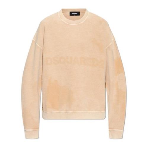 Dsquared2 Sweatshirt med logotyp Beige, Herr