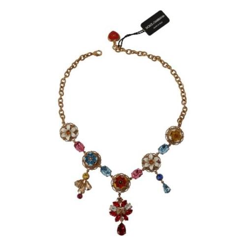 Dolce & Gabbana Siciliansk Blomster Statement Halsband Yellow, Dam