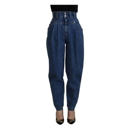 Dolce & Gabbana Italiensk Chic High Waist Jeans Blue, Dam