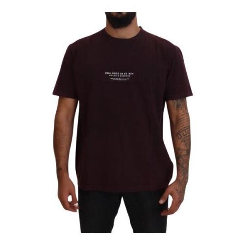 Dolce & Gabbana Elegant bordeaux T-shirt med rund hals Red, Herr