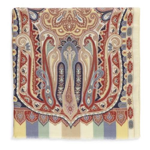 Etro Multifärgad Paisley Cashmere Silkeschal Multicolor, Dam