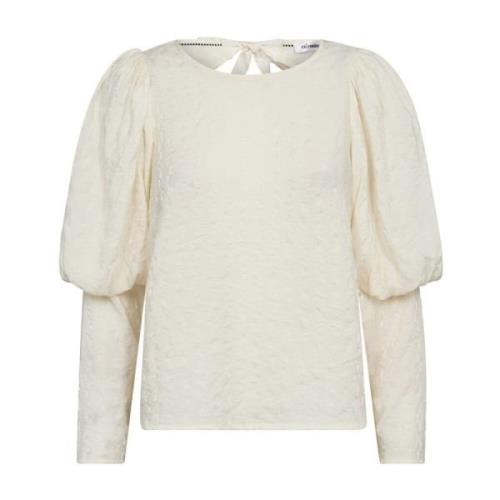 Co'Couture Båge Långärmad Blus Off White White, Dam