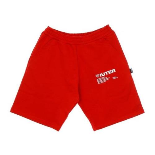 Iuter Röda Sweatshorts Lätt Elastisk Midja Red, Herr