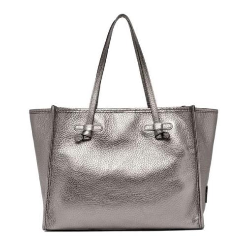 Gianni Chiarini Silver Läder Shoppingväska med Clutch Gray, Dam