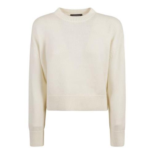 Fabiana Filippi Präglad Crew Neck Tröja Vit White, Dam