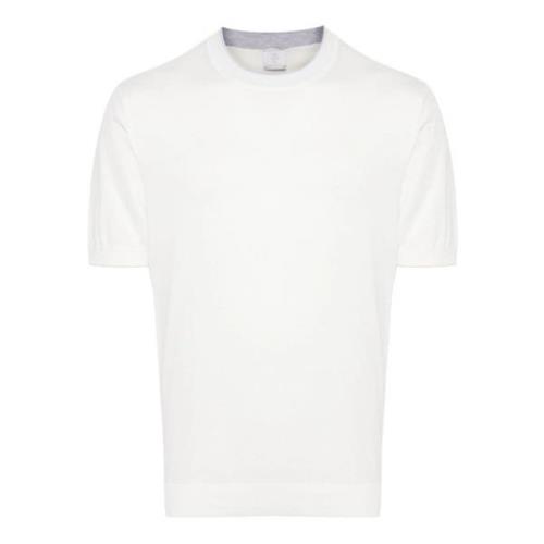 Eleventy Vit Bomull Stickad Crew Neck Tröja White, Herr