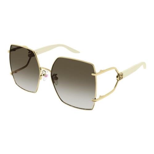 Gucci Guld/Brun Solglasögon Yellow, Dam