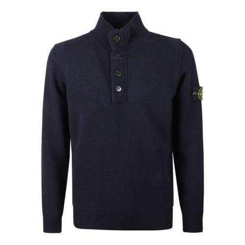 Stone Island Stilfull Stickad Tröja för Män Blue, Herr