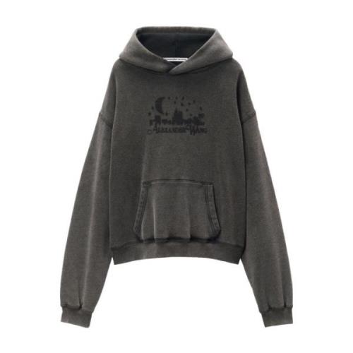 Alexander Wang Skyline Logo Graphic Unisex Hoodie Sweaters Gray, Dam