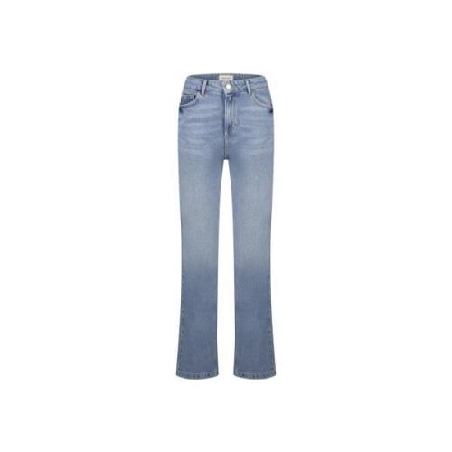 Fabienne Chapot Mid-High Midja Straight Denim Byxor Blue, Dam