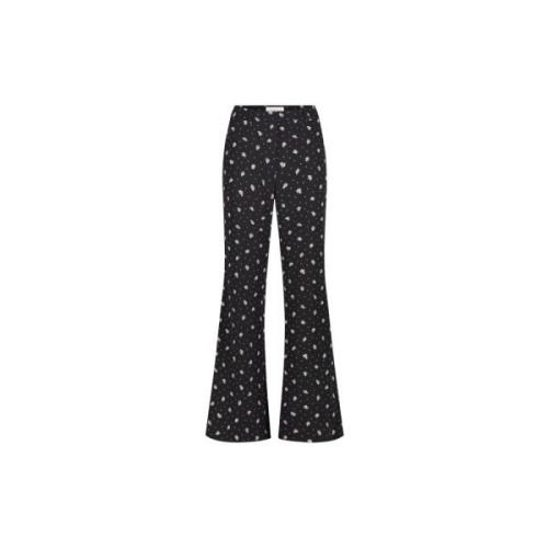 Fabienne Chapot Flared High-Waisted Puck Trousers Multicolor, Dam