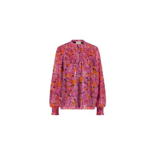 Fabienne Chapot Flowy Ballongärm Blus Pink, Dam